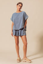 Load image into Gallery viewer, So Me Washed Denim Top and Shorts Set in Denim
