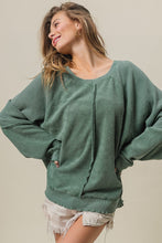 Load image into Gallery viewer, BiBi Solid Color French Terry and Thermal Top in Olive
