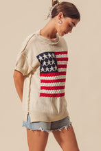 Load image into Gallery viewer, So Me American Flag Knit Sweater Top in Ivory Shirts &amp; Tops So Me   
