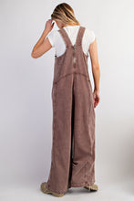 Load image into Gallery viewer, Easel Mineral Washed Terry Knit Jumpsuit in Chocolate ON ORDER
