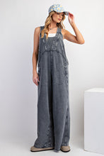 Load image into Gallery viewer, Easel Mineral Washed Terry Knit Jumpsuit in Moon River ON ORDER
