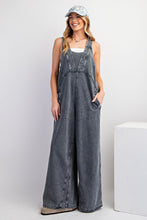 Load image into Gallery viewer, Easel Mineral Washed Terry Knit Jumpsuit in Moon River ON ORDER
