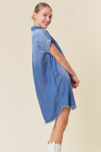 Load image into Gallery viewer, Doe &amp; Rae Tencel Denim Mini Dress in Dark Denim
