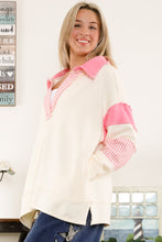 Load image into Gallery viewer, BlueVelvet OVERSIZED Color Block Top in Cream Combo
