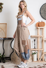 Load image into Gallery viewer, BlueVelvet Patchwork Baggy Overall Jumpsuit in Peach-Denim
