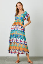 Load image into Gallery viewer, Polagram Ethnic Print Midi Dress in Red Multi
