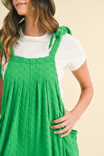 Load image into Gallery viewer, AnnieWear Terry Knit Jumpsuit with Textured Daisies in Kelly Green
