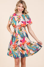 Load image into Gallery viewer, Lime &#39;N&#39; Chili Abstract Print Mini Dress in Fuchsia Combo
