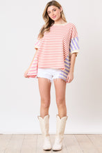 Load image into Gallery viewer, Peach Love Color Block Multi Colored Striped Top in Red/Pink/Lavender
