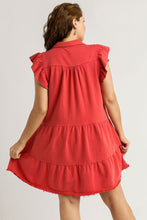 Load image into Gallery viewer, Umgee French Terry A-Line Dress in Red Dresses Umgee   
