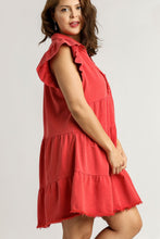 Load image into Gallery viewer, Umgee French Terry A-Line Dress in Red Dresses Umgee   
