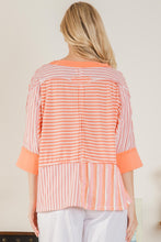 Load image into Gallery viewer, BlueVelvet Multi Striped Top in Coral-Pink
