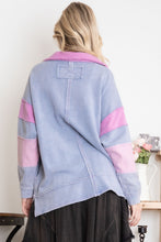 Load image into Gallery viewer, BlueVelvet OVERSIZED Color Block Top in Blue Combo
