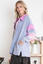 Load image into Gallery viewer, BlueVelvet OVERSIZED Color Block Top in Blue Combo
