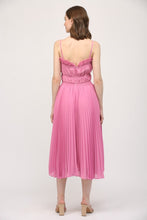 Load image into Gallery viewer, FATE Solid Color Pleated Midi Dress in Wild Rose
