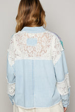 Load image into Gallery viewer, POL Mixed Print and Denim Jacket in Denim Multi
