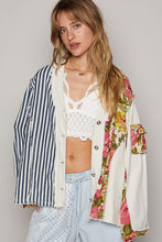 Load image into Gallery viewer, POL Oversized Button Down Top in Stripe/Natural
