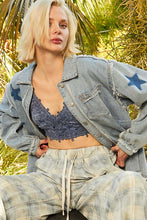 Load image into Gallery viewer, POL OVERSIZED Shacket with Star Print in Denim
