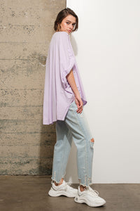 Blue B Studded Oversized Tshirt in Lavender Shirts & Tops Blue B   