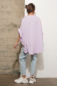 Blue B Studded Oversized Tshirt in Lavender Shirts & Tops Blue B   