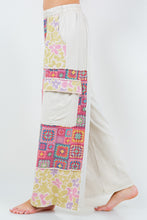 Load image into Gallery viewer, J.Her Boho Printed Cargo Wide Leg Pants in Natural ON ORDER
