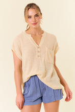 Load image into Gallery viewer, Doe &amp; Rae OVERSIZED Henley Sweater Top in Natural
