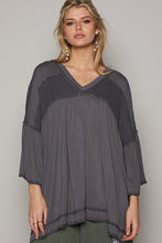 Load image into Gallery viewer, POL Oversized Solid Color Top in Charcoal Shirts &amp; Tops POL Clothing   
