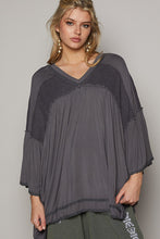 Load image into Gallery viewer, POL Oversized Solid Color Top in Charcoal Shirts &amp; Tops POL Clothing   
