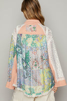 POL Oversized Color Block Woven Shirt in Yellow/Brick Shirts & Tops POL Clothing   