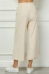 See and Be Seen Glitter Textured Cropped Pants in Cream Pants See and Be Seen   