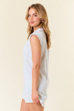 Load image into Gallery viewer, Doe and Rae Half Zip Front Mini Dress in Light Heather Grey
