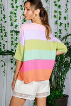 Load image into Gallery viewer, Vine &amp; Love Color Block Lightweight Sweater Top in Multi ON ORDER
