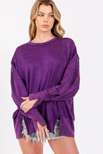 Load image into Gallery viewer, Sewn+Seen Oversized Top with Slit Details in Purple Shirts &amp; Tops Sewn+Seen   
