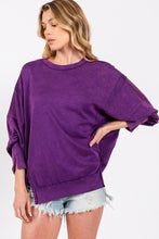 Load image into Gallery viewer, Sewn+Seen Oversized Top with Slit Details in Purple Shirts &amp; Tops Sewn+Seen   
