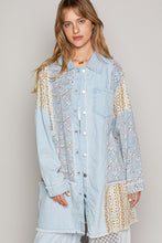 Load image into Gallery viewer, POL Oversized Patchwork Shacket in Denim Multi
