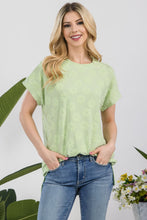 Load image into Gallery viewer, Celeste Textured Daisy Top in Sage
