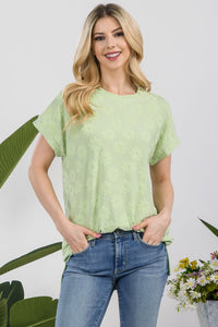 Celeste Textured Daisy Top in Sage