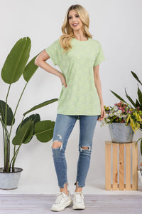 Celeste Textured Daisy Top in Sage