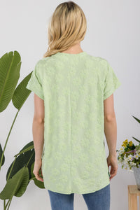 Celeste Textured Daisy Top in Sage