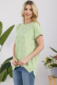 Celeste Textured Daisy Top in Sage