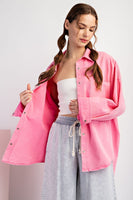 ee:some Mineral Washed Cargo Pocket Jacket in Pink