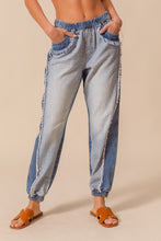 Load image into Gallery viewer, So Me Distressed Jogger in Denim
