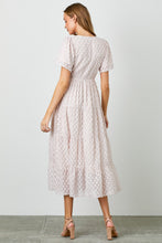 Load image into Gallery viewer, Polagram Textured Wrapped Bodice Midi Dress in Light Pink
