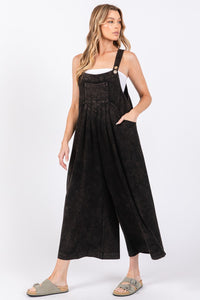Sewn+Seen Mineral Washed Scuba Jumpsuit in Black