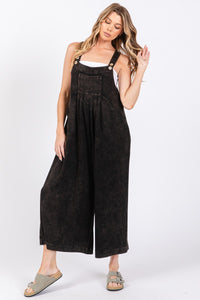 Sewn+Seen Mineral Washed Scuba Jumpsuit in Black
