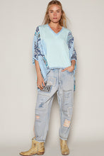 Load image into Gallery viewer, POL Oversized Contrasting Pattern Top in Soda Candy Shirts &amp; Tops POL Clothing   
