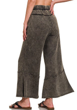 Load image into Gallery viewer, Acid Washed Exposed Seam Flare Hem Pants in Ash Black Pants Zenana   
