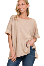 Load image into Gallery viewer, Acid Washed French Terry Top in Ash Mocha Shirts &amp; Tops Zenana   
