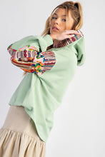 Load image into Gallery viewer, Easel Terry Knit Hooded Pullover Top in Apple Green
