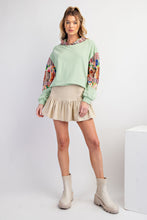 Load image into Gallery viewer, Easel Terry Knit Hooded Pullover Top in Apple Green
